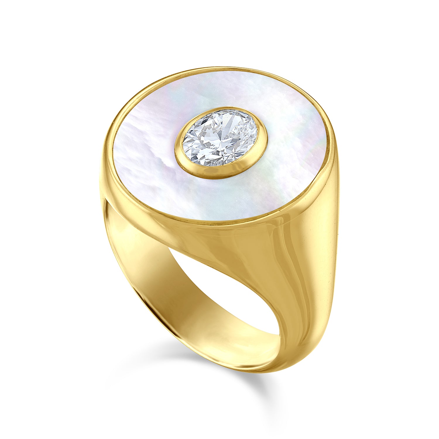Gold emblem ring